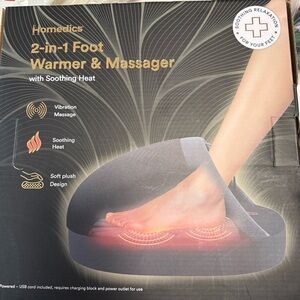 Homedics 2 in 1 Foot Warmer & Massager with Heat - Black and Gold